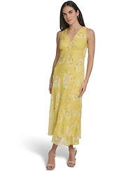 Calvin Klein Women's V Neck Midi Dress