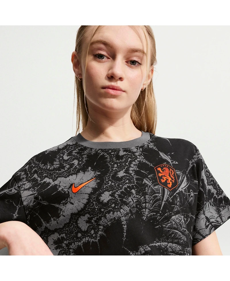Nike Big Boys and Girls Gray Netherlands National Team Allover Print T-Shirt