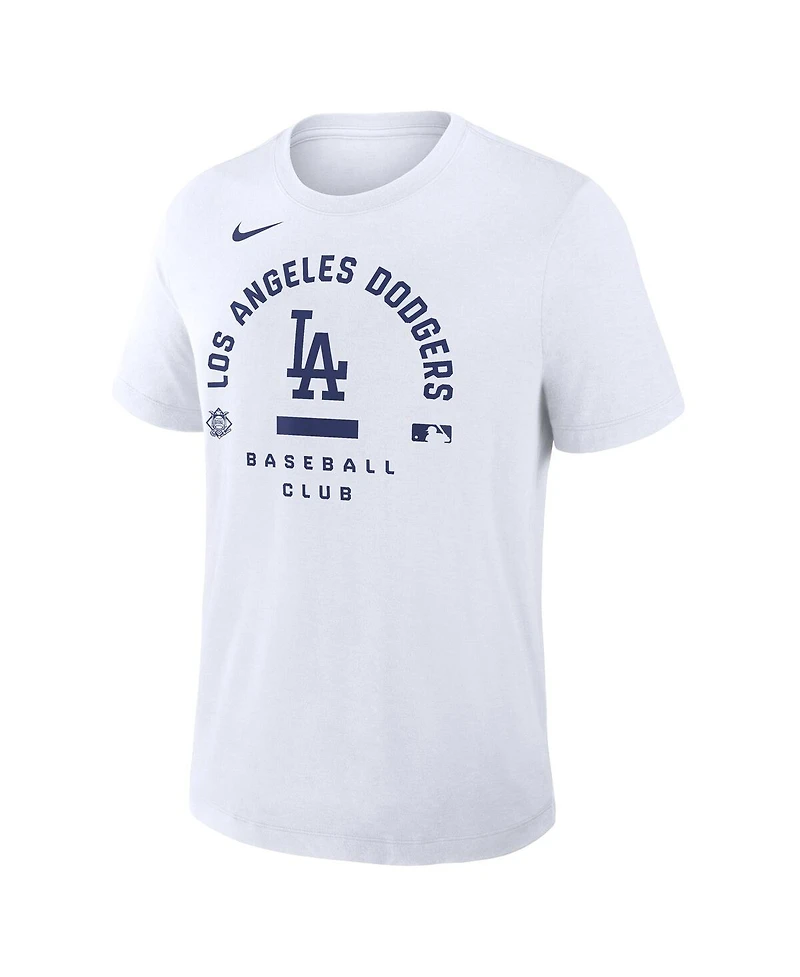 Nike Men's White Los Angeles Dodgers Authentic Collection Early Work Tri-Blend Dri-fit T-Shirt
