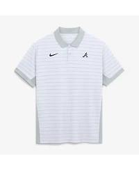 Nike Men's White Atlanta Braves Authentic Collection Striped Victory Dri-fit Polo Shirt