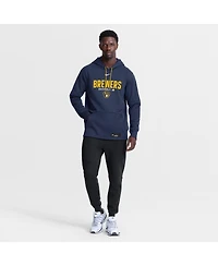 Nike Men's Navy Milwaukee Brewers Authentic Collection Therma-fit Hoodie