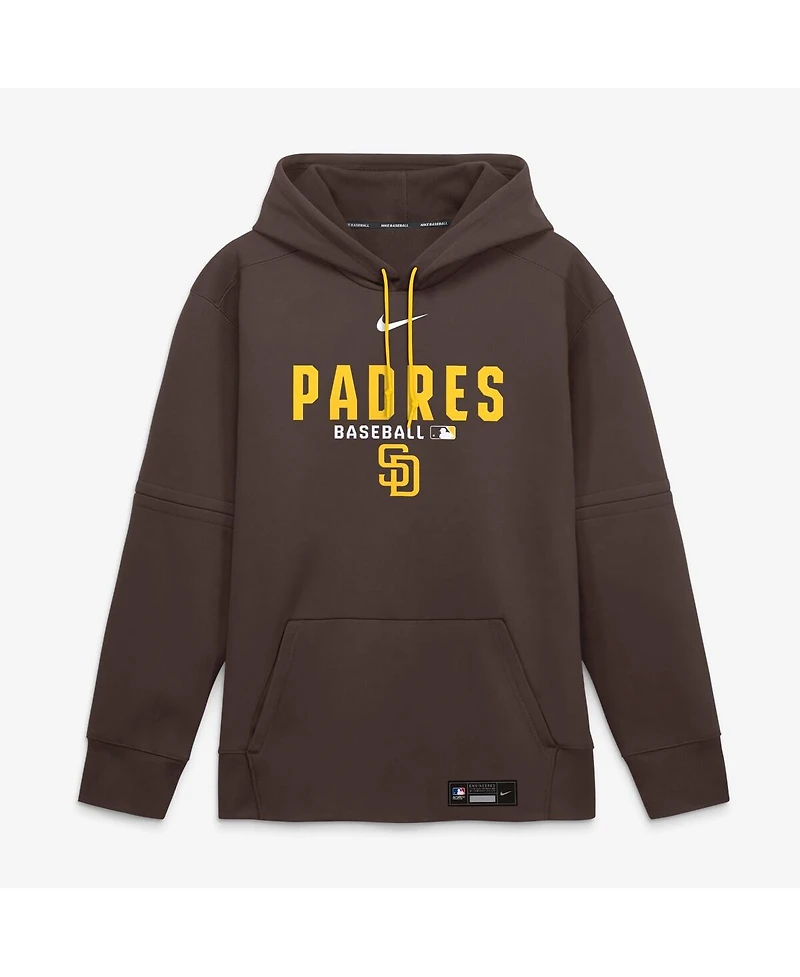 Nike Men's Brown San Diego Padres Authentic Collection Therma-fit Hoodie
