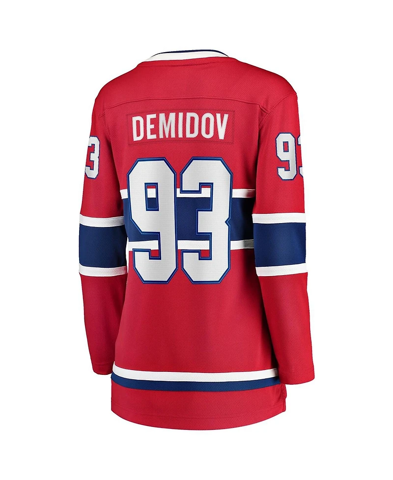 Fanatics Women's Ivan Demidov Red Montreal Canadiens Home Breakaway Player Jersey