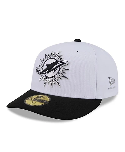 New Era Men's White/Black Miami Dolphins 2026 Nfl Draft Pre-Curved 59FIFTY Fitted Hat