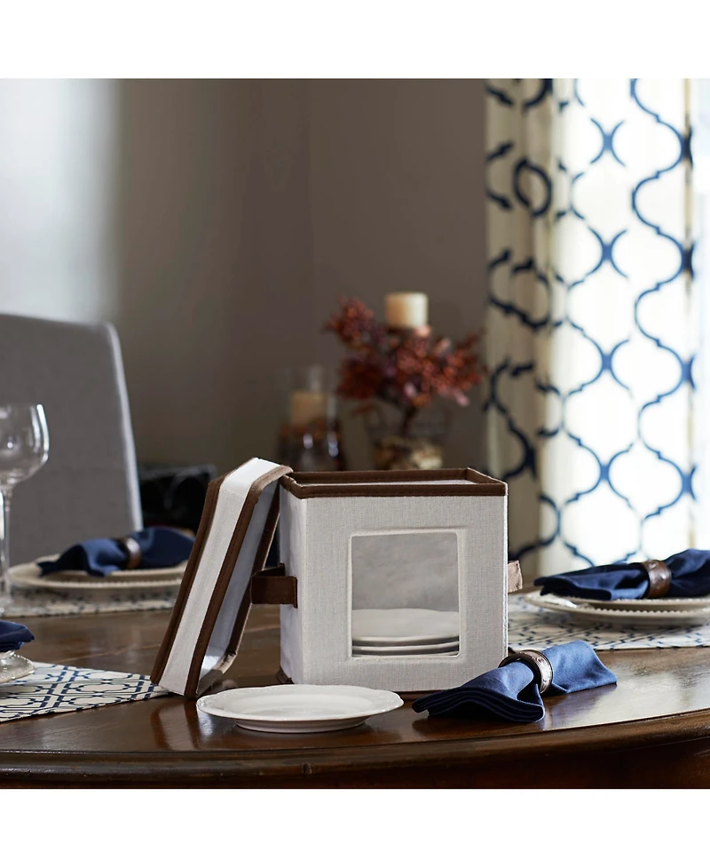 Household Essentials Saucer Storage Box, Windowed Panel.