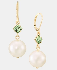Karl Lagerfeld Paris Crystal & Imitation Pearl Double Drop Earrings