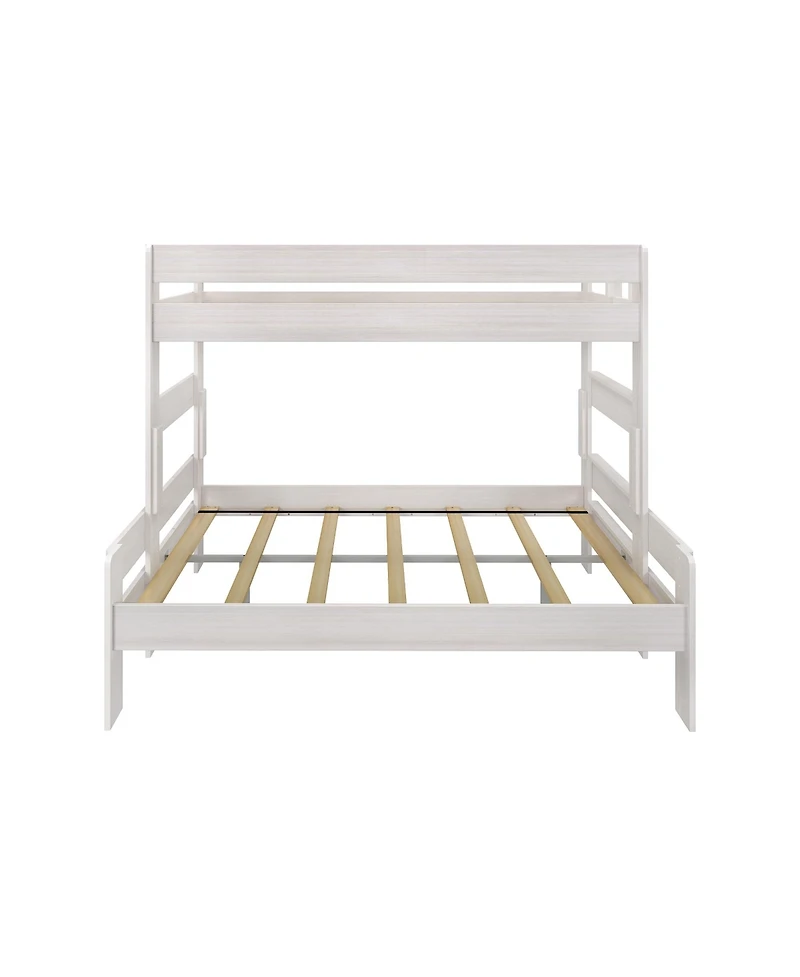 Max & Lily Solid Wood Bunk Bed, Modern Farmhouse Platform Bed Frame For Kids