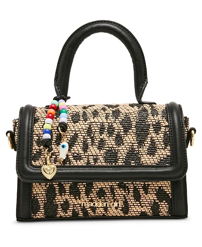 Madden Girl Davinas Straw Mini Top Handle Satchel Handbag
