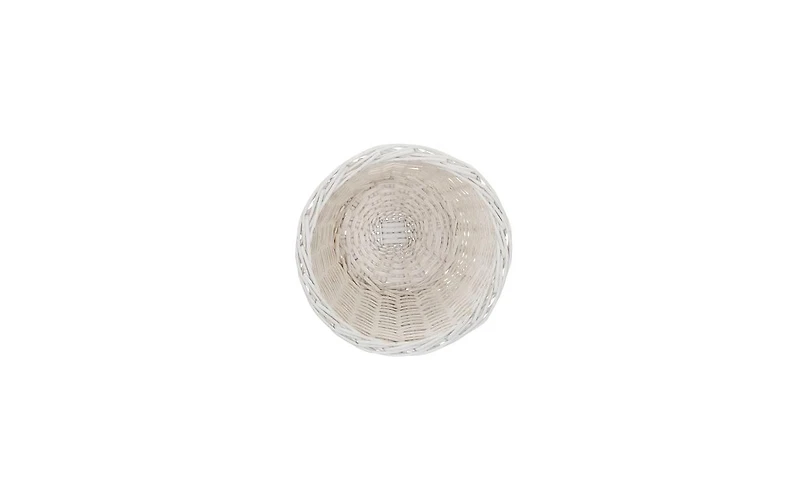 Household Essentials Wicker Waste Basket, Willow Weave Painted Includes Plastic Liner