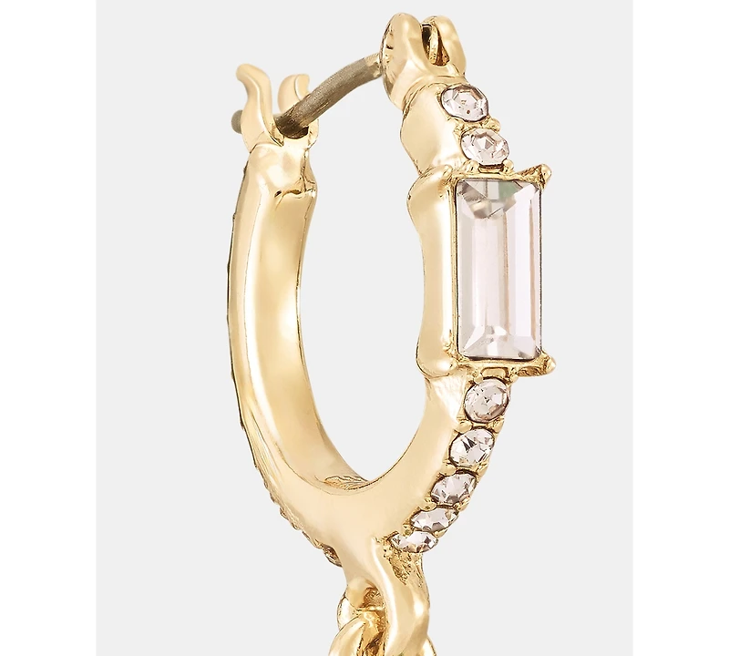 Givenchy Pear-Shape Crystal Charm Hoop Earrings