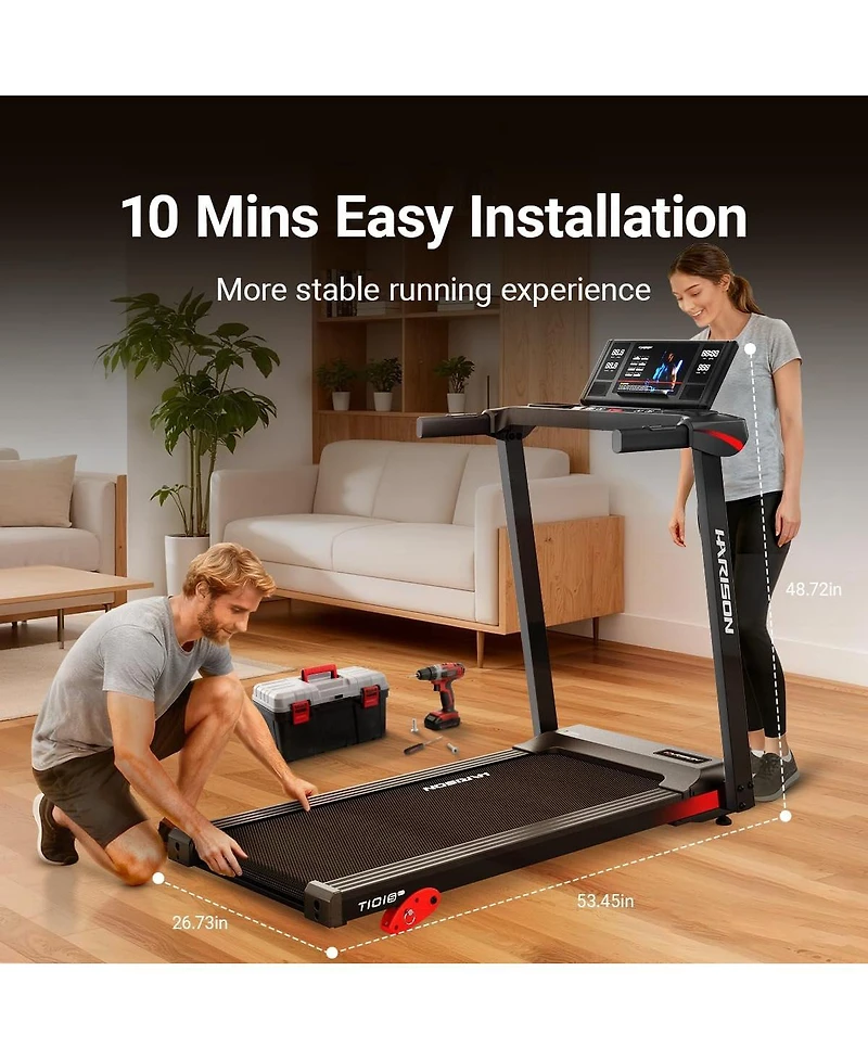 Harison Incline Treadmill for Home, 3.0HP, 300 lbs Capacity, Bluetooth App (Hrm-T101S)