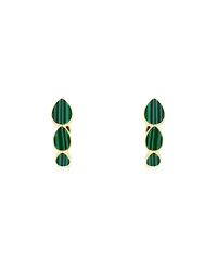 The Lovery Malachite Inside Out Hoop Earrings 14K Gold-Plated Sterling Silver