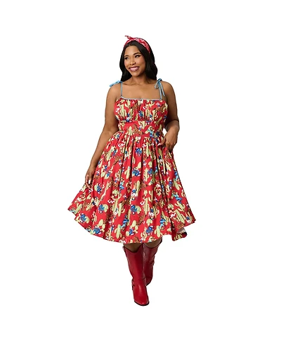 Unique Vintage Plus Size 1950s Cotton Swing Dress