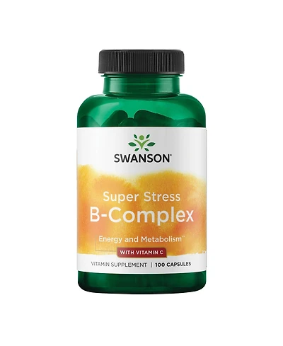Swanson Vitamin B Complex With Vitamin C Stress Relief, Energy and Immune Health, Nervous System Support, 100 Capsules