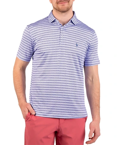 Tailorbyrd Men's Geo Stars Printed Performance Polo