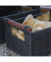 Household Essentials Decorative Woven Baskets, Set of 3 Baskets, Paper Rope, Small, Medium and Large