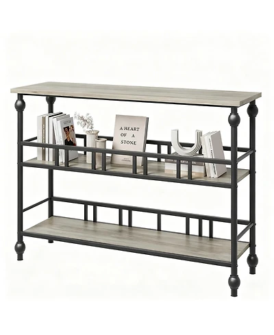 Yigii Console Table 3-Tier Entryway Narrow Sofa Side Shelves