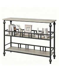 Yigii Console Table 3-Tier Entryway Narrow Sofa Side Shelves