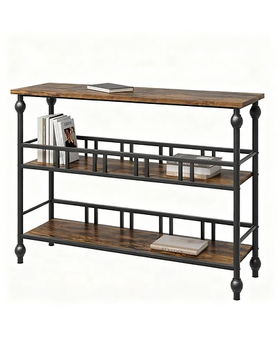 Yigii Console Table 3-Tier Entryway Narrow Sofa Side Shelves