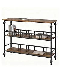 Yigii Console Table 3-Tier Entryway Narrow Sofa Side Shelves