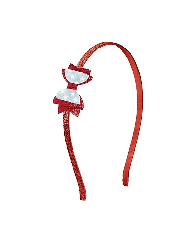 Sweet Wink Little and Big Girls Glitter Flag Bow Headband