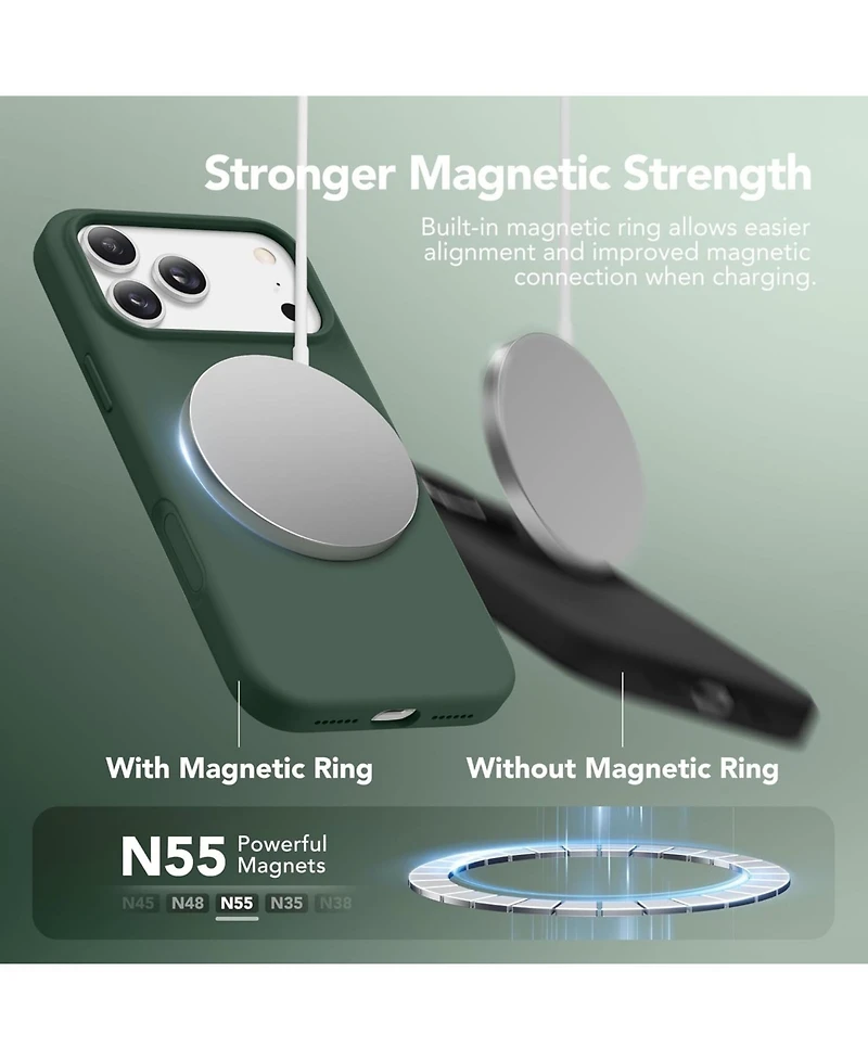 Gonez Magnetic for iPhone 17 Pro Max Case, Compatible with MagSafe Liquid Silicone Anti-Scratch Shockproof Protective Phone Case