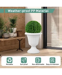 Gouun Vintage Urn Planters Set of 2 with Pedestal Base