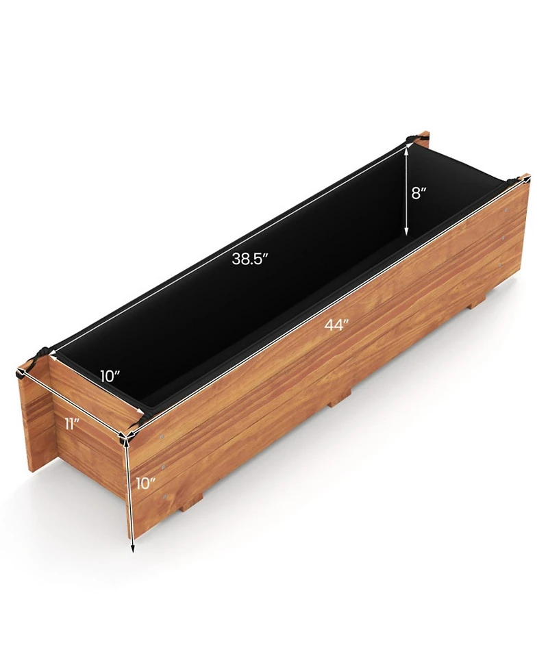Gouun Pine Wood Raised Planter Box with Built-In Drainage