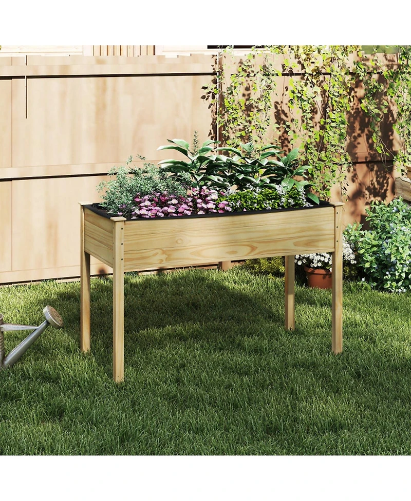 Gouun 47-Inch Raised Vegetable Garden Bed with Drainage Holes