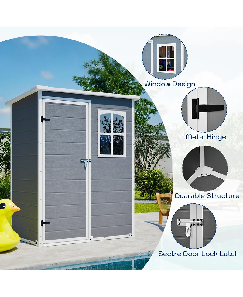 sumyeg Heavy-Duty Outdoor Storage Shed with Double-Layer Resin and Complete Assembly Kit