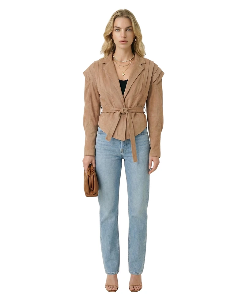 Modenaire Women's Structured Belted Jacket