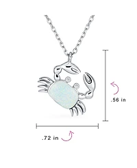 Bling Jewelry Opal Sand Crab Pendant Necklace .925 Sterling Silver