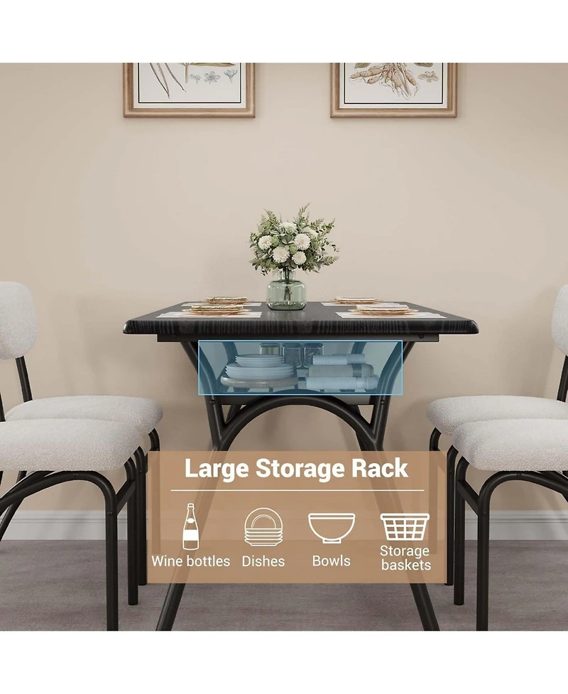 gaomon 4-Person Modern Dining Set with Storage and Boucle Chairs for Small Spaces