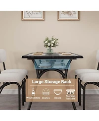 gaomon 4-Person Modern Dining Set with Storage and Boucle Chairs for Small Spaces