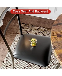 gaomon 3-Piece 2-Person Round Wooden Dining Table Set, for Kitchens and Apartments