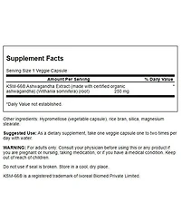 Swanson Ultimate Ashwagandha Ksm-66 250 mg Healthy Stress and Relaxation, Calm Mindset, Natural Formula, 60 Veggie Caps