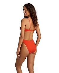Lauren Ralph Lauren Women's Sunburst Orange High Leg Modern Coverage Swim Brief