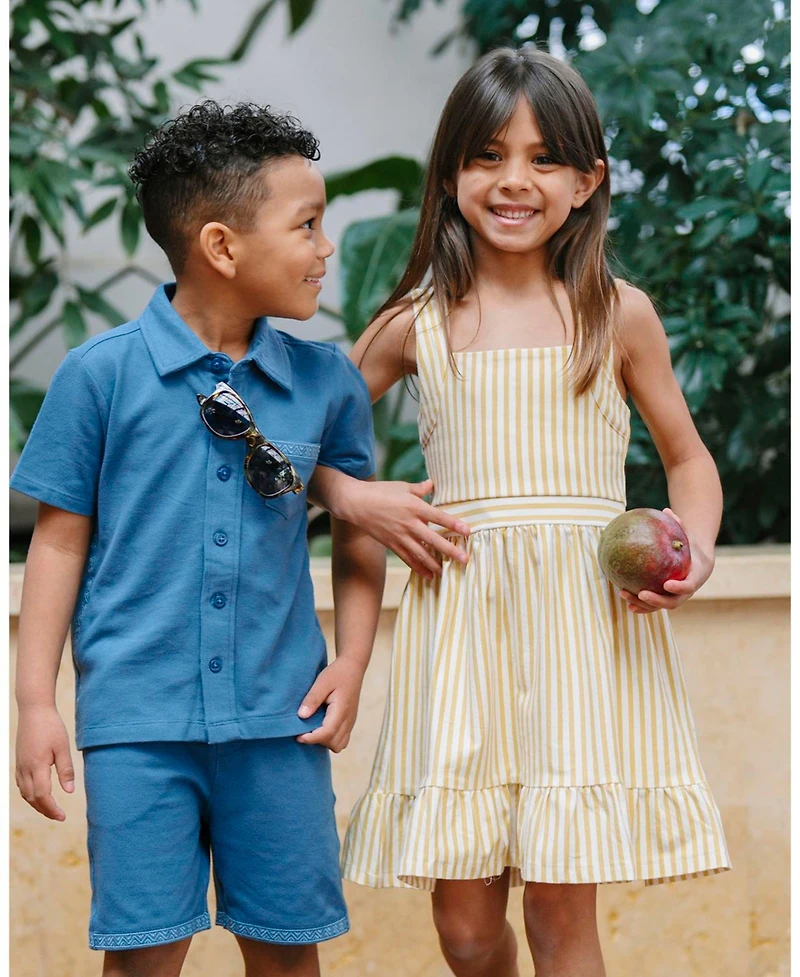 Hope & Henry Little Girls and Organic Knit Tank Sundress with Flounce