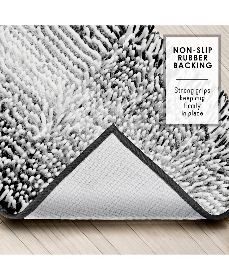 Hearth and Harbor Chenille Bath Rug 2-Piece Set - Small and Medium, Quick-Dry, Machine-Washable