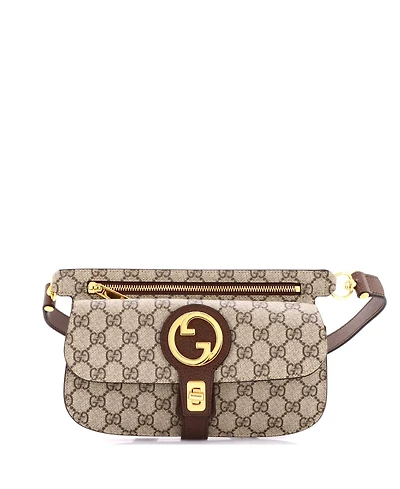 Pre-Owned Gucci Blondie Flap Pocket Belt Bag Gg Coated Canvas