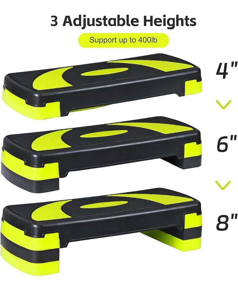Zeny 31 Aerobic Step Platform, Adjustable Exercise Workout Stepper with Stable Risers, Stand Up Steppers for Exercise at Home, Fitness Equipment