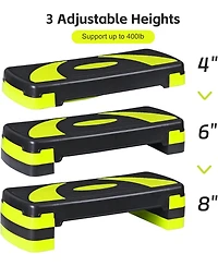Zeny 31 Aerobic Step Platform, Adjustable Exercise Workout Stepper with Stable Risers, Stand Up Steppers for Exercise at Home, Fitness Equipment
