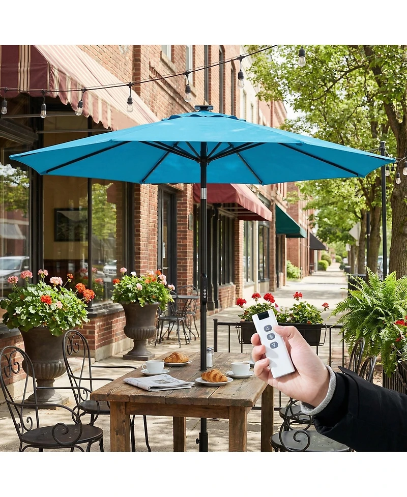 Mondawe 10 feet Electric Patio Umbrella with Remote and Led Light