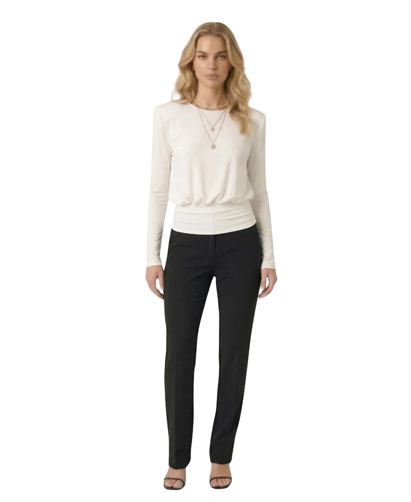Modenaire Women's Draped Open-Back Fitted-Waist Top