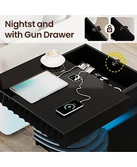 Vlrska 23.6-Inch Wide 2-Drawer Nightstand with Hidden Storage and Human Sensor Light