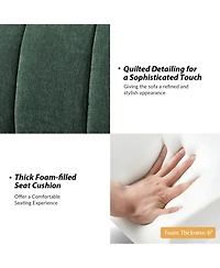 Hulala Home Shalon 28 inches Modern 1-Piece Chenille Channel Tufted Sofa