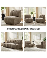 Hulala Home Shalon 28 inches Modern 1-Piece Chenille Channel Tufted Sofa