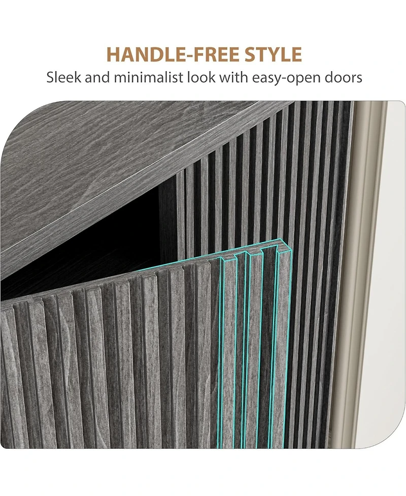 gaomon 41.5 Inch Shoe Cabinet with Fluted Door, 5-Tier Storage with 4 Adjustable Shelves