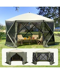 Mecale 12x12 Ft Pop Up Gazebo Tent 6-Sided with Mosquito Netting