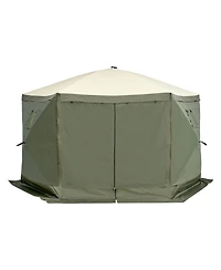 Mecale 12x12 Ft Pop Up Gazebo Tent 6-Sided with Mosquito Netting